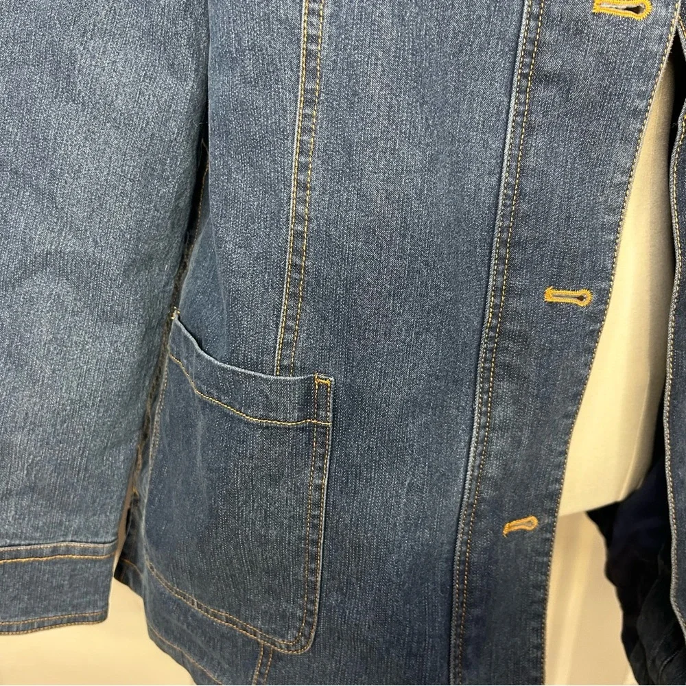 Chadwick Denim Barn Jacket, Flannel Lined, Faux Suede Lined Cuffs, Point Collar) - Picture 4 of 10